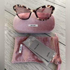Miu Miu SMU 05U (5520) Pink Tortoise Cat-Eye Sunglasses - NWT